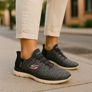 Skechers Blue Athletic Shoes slip ones